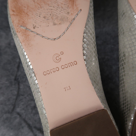 Corso Como Shoes Womens 7 Ballet Flats Fashion Leather Classic Callie Metallic - Picture 12 of 14